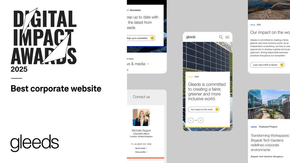 Animated gif showing images of the Gleeds and Zealand Pharma websites