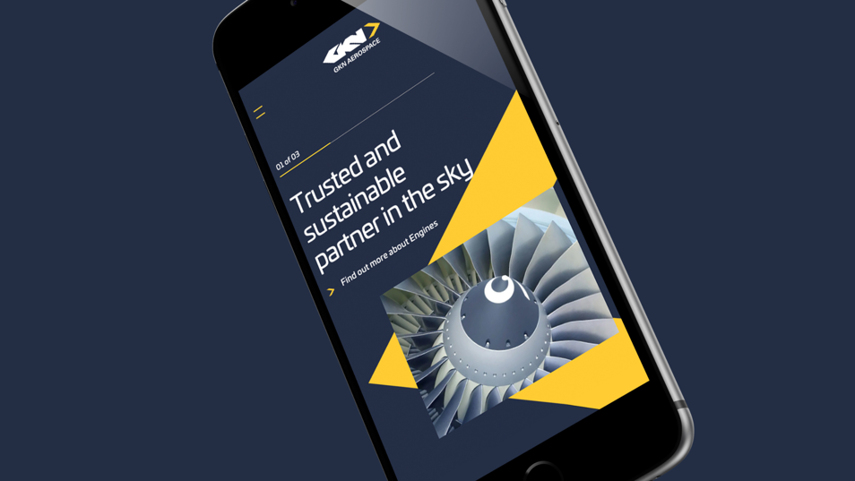 GKN Aerospace website on mobile phone